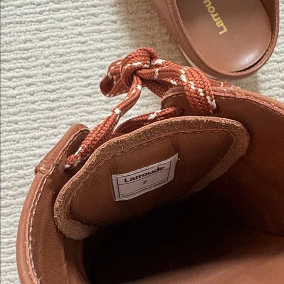 Larroudé Brown Leather Stella Sneaker Mules NWOT - Picture 10 of 11